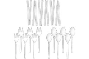 Disposable Serving Utensils: 18 Disposable Serving Tongs, Spoons, and Forks