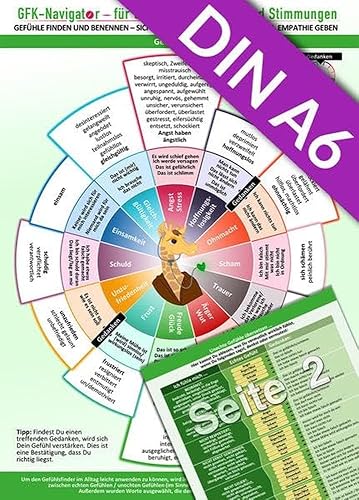GFK-Navigator für Gefühle, Emotionen und Stimmungen - im Hosentaschen-Format (2024) – Gefühle finden und benennen - sich und andere verstehen, ... - ... - Mit über 100 Gefühlsbegriffen (laminiert)