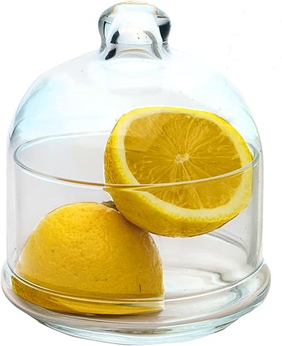 The Buybox Premium - Recipiente de cristal para aguacate, cebolla, tomate y limón, para guardar alimentos, alimentos, frutas, mantequilla, queso,
