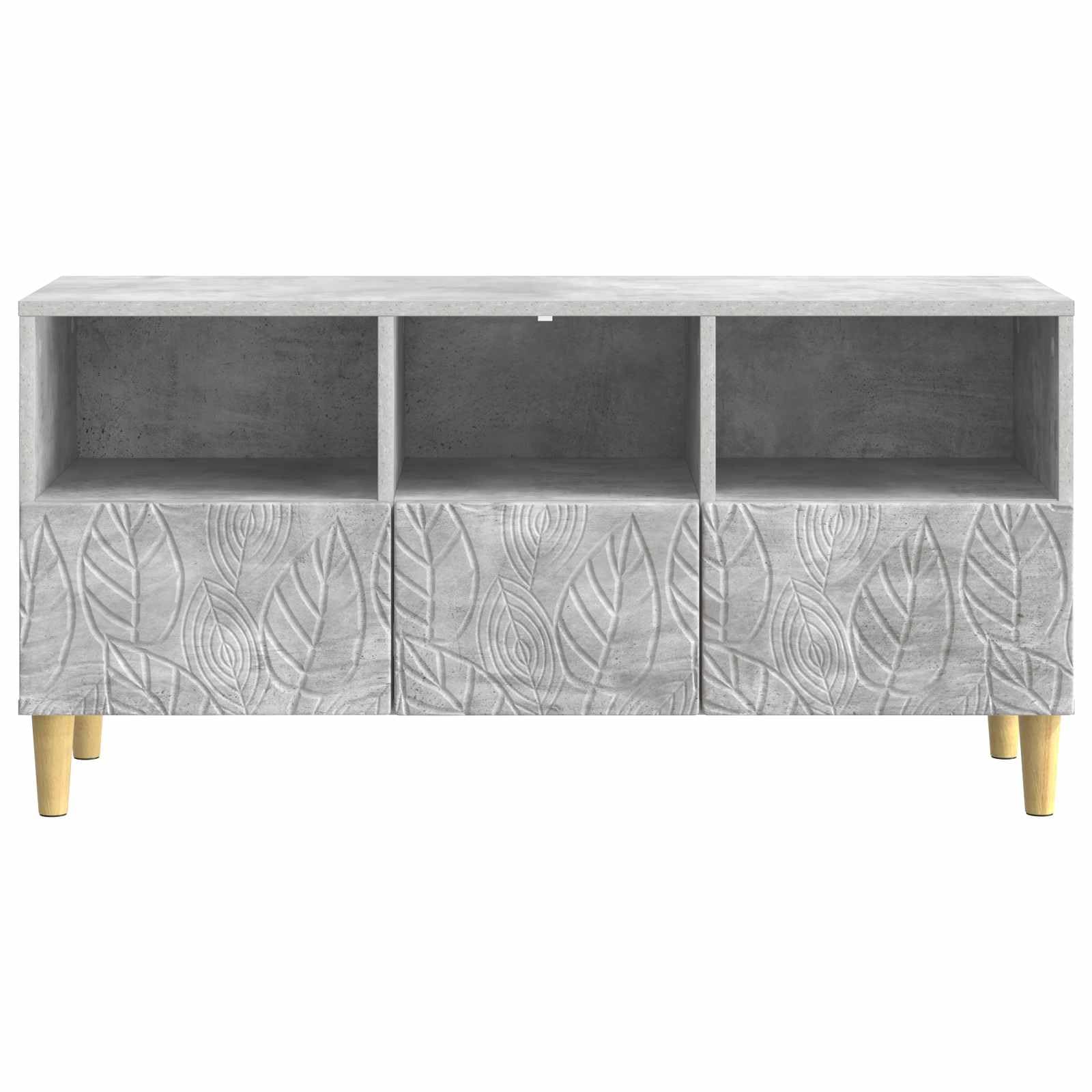 Générique Mobile TV 102 x 34,5 x 50 cm, grigio cemento legno di ingegneria | Conservazione multimediale, Console giochi soggiorno, Piedi eucalipto massiccio, Manutenzione panno umido