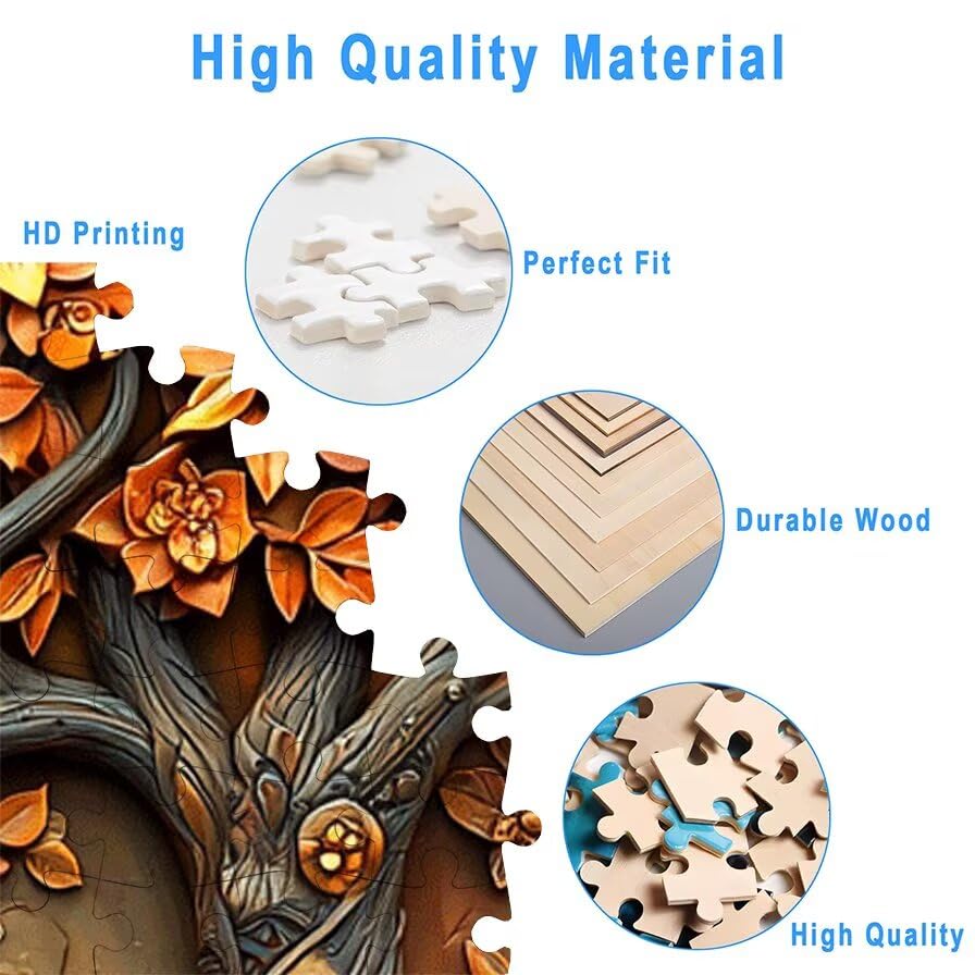Puzzle 5000 elementów Drzewo Życia, Puzzle 5000 elementów dla dorosłych i dzieci od 14 lat, fantazyjne drewniane puzzle z wykwintnym pudełkiem do pakowania, do dekoracji ścian, prezent dla kobiet