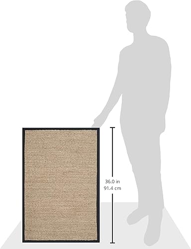 Miniatura 188 de Safavieh Colección de fibra natural NF115P - Alfombra (fibra natural), color gris, Fibras naturales beige, (Natural/Beige),Natural/Negro,Natural