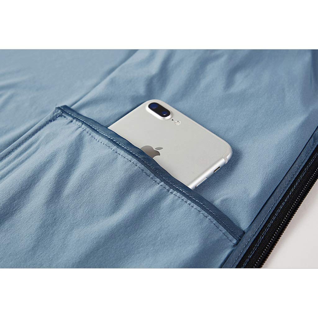 HSF Verano protector solar Ropa de Hombre de ultra-delgado y transpirable de secado rápido de la ropa de seda del hielo deportes al aire libre chaqueta sin tapa del collar del soporte de la chaqueta d