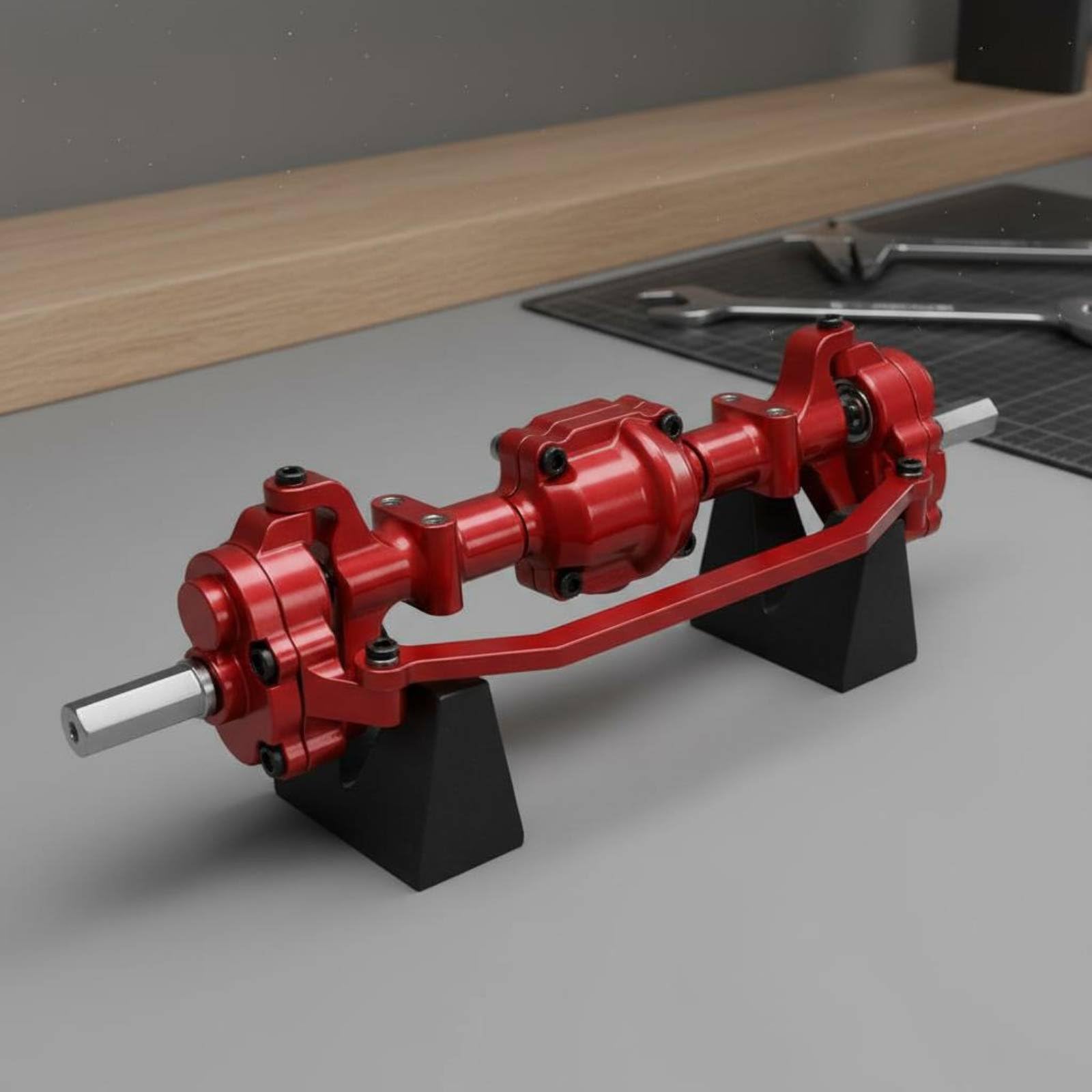 Assale per Veicolo Set Assale RC Ponte Sollevato Trasmissione Ingranaggi Metallo Aumento Luce a Spazio per Più Grandi Adatto per Crawler 1/16 B16 B36 Rocce Trail Salite Tecniche, Titanio
