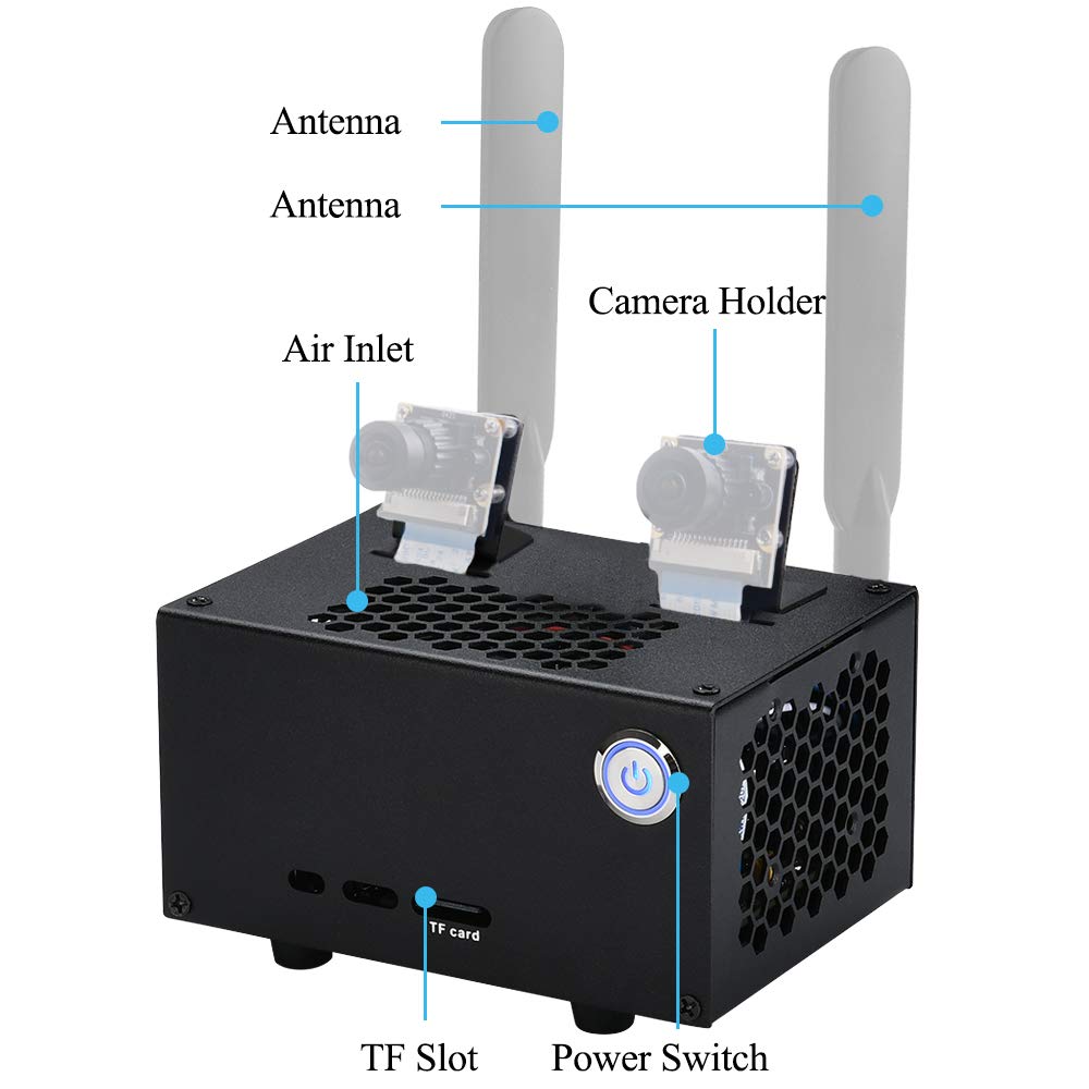 GeeekPi NVIDIA Jetson Nano B01 Metal Case with 4020 PWM Cooling Fan and
