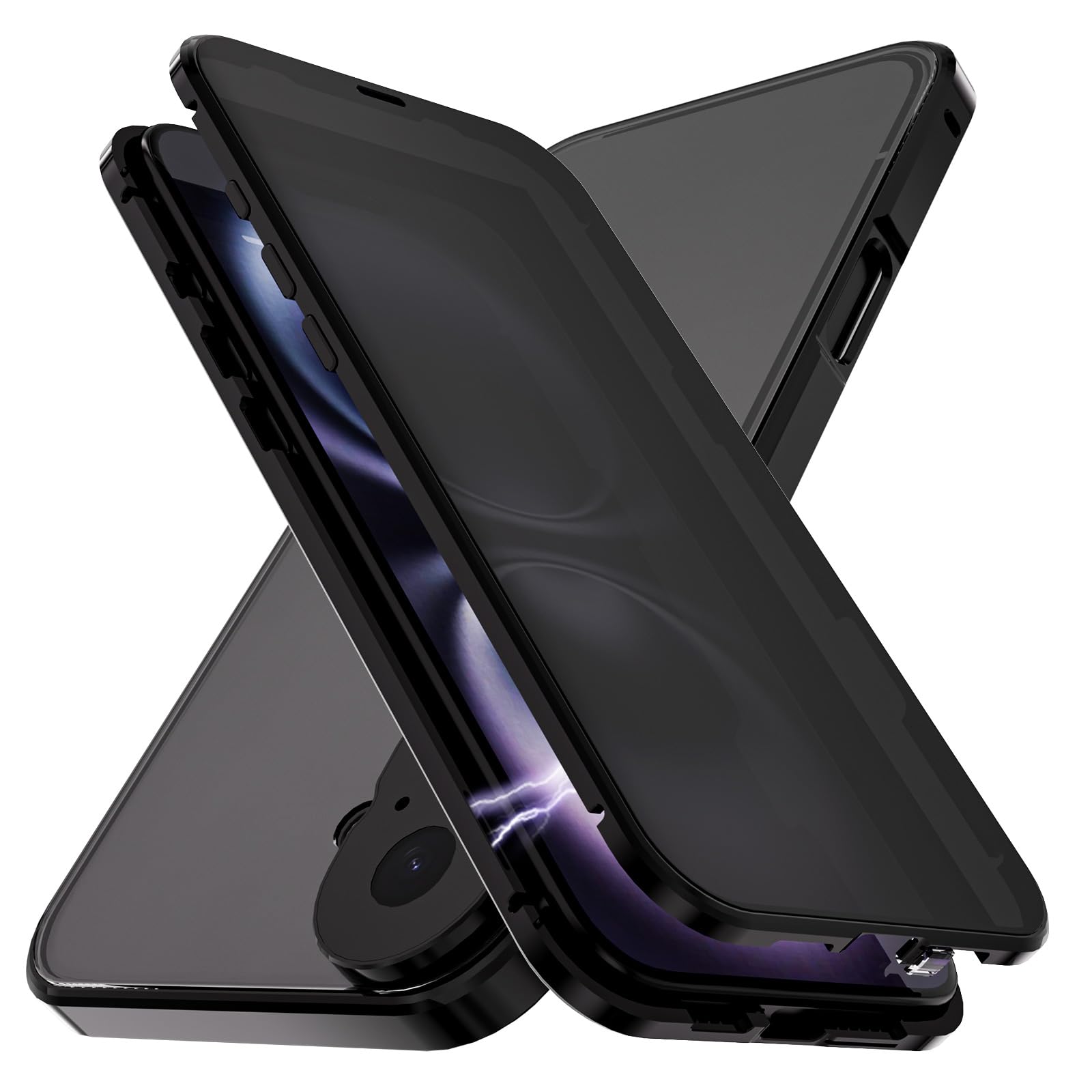 Étui Privacy iPhone 16e en verre trempé et métal magnétique haut de gamme