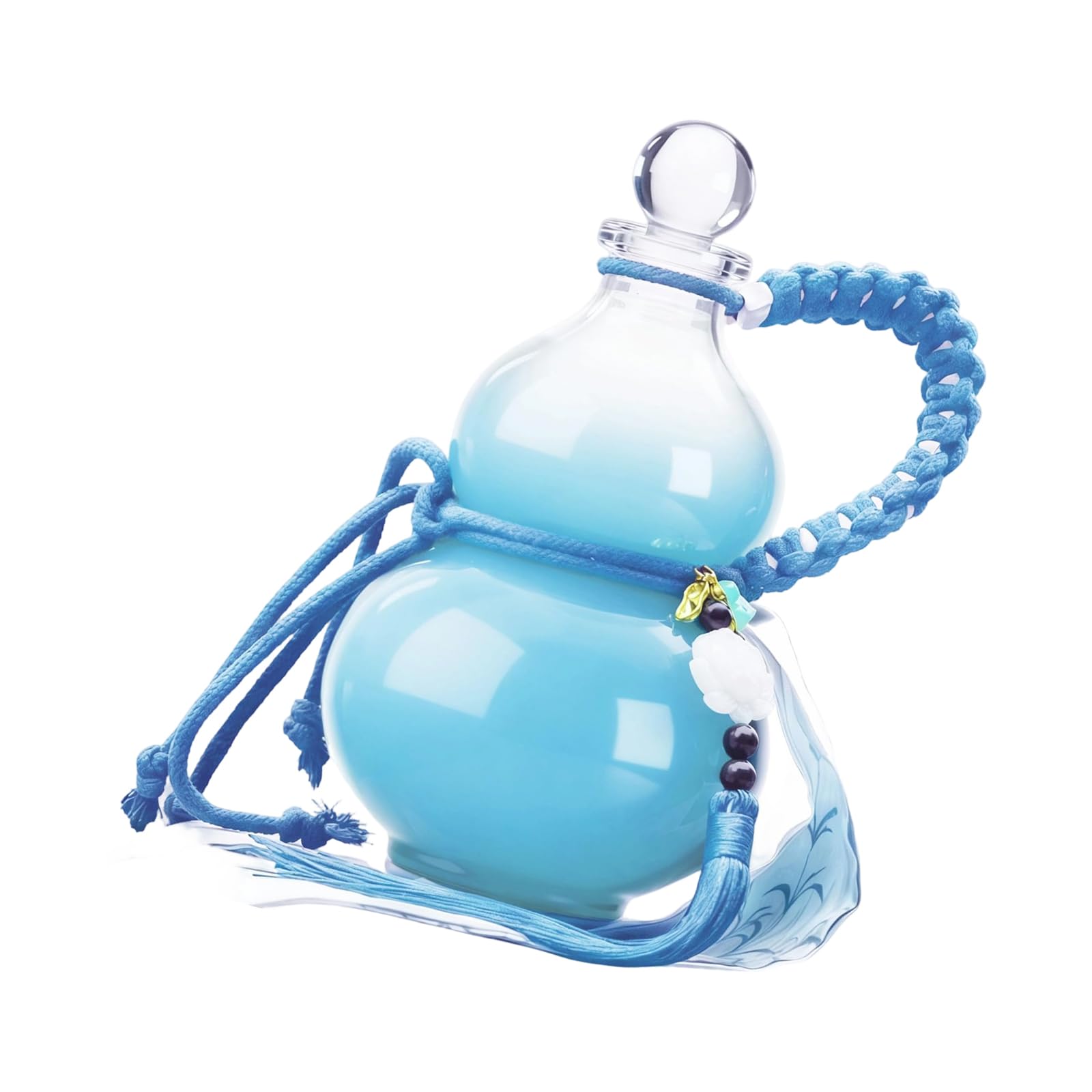 Zxfdsfdbnm Oriental Chinese Retro Inspired Glass Gourd Water Bottle 500ml with Ergonomic Handle Wine Liquor Flasks Gift Oriental Glass Water Bottle