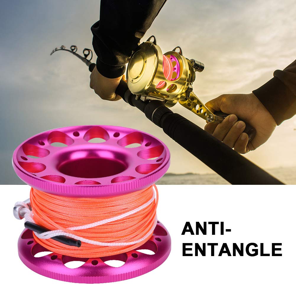 RiToEasysports Bobine de Ligne de Plongée Légère en Aluminium de 30 M avec Mousqueton en Acier Inoxydable pour la Plongée sous-Marine