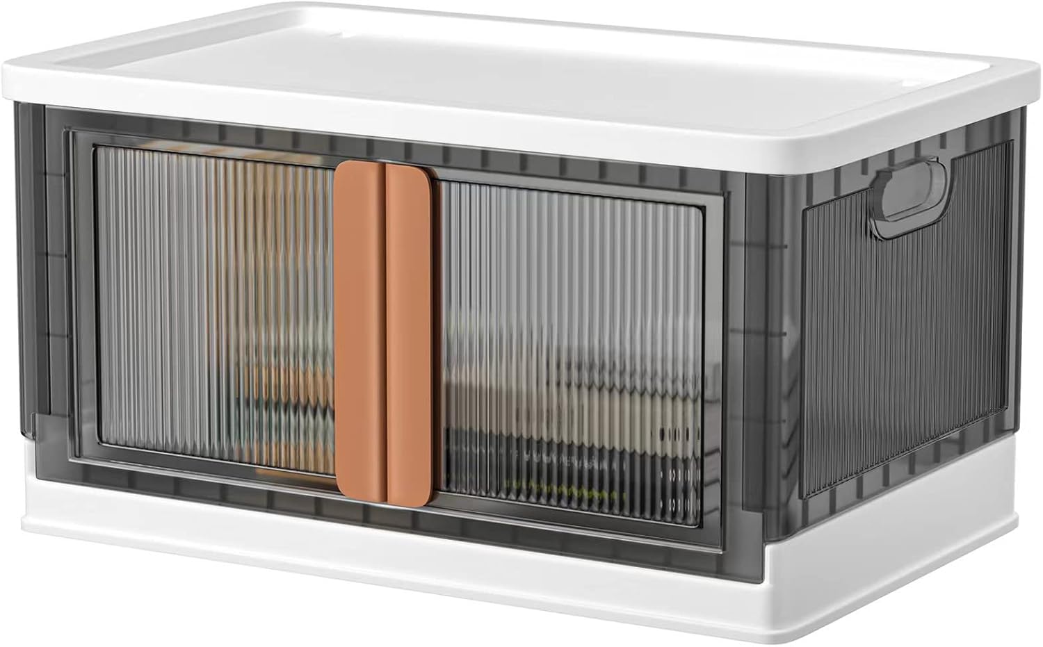 Storage Bins with Lids - Collapsible Storage Bins with Door, Stackable Toy Storage Bins with Wheels, Storage Bins Organization, Plastic Storage Bins, for Office, School and Home Storage(8.4Gal-1PC)