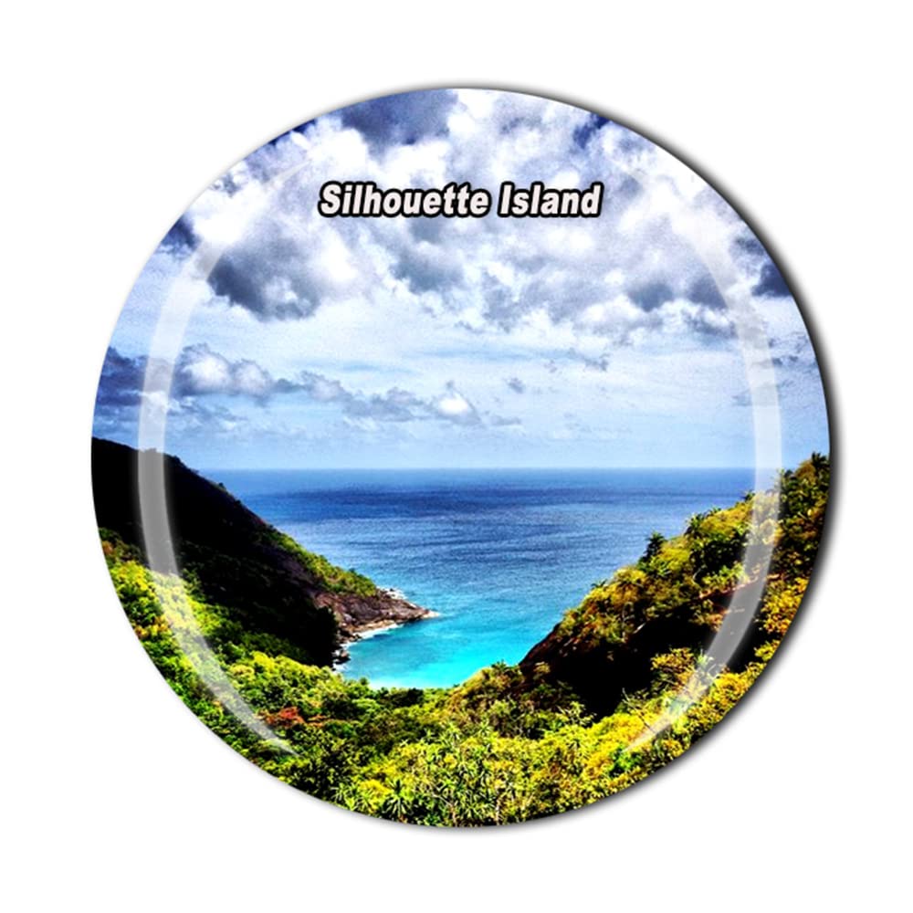 Timefly Seychelles Silhouette Island Fridge Magnet Crystal Tourist Souvenir Gift Collection Refrigerator Magnetic Sticker