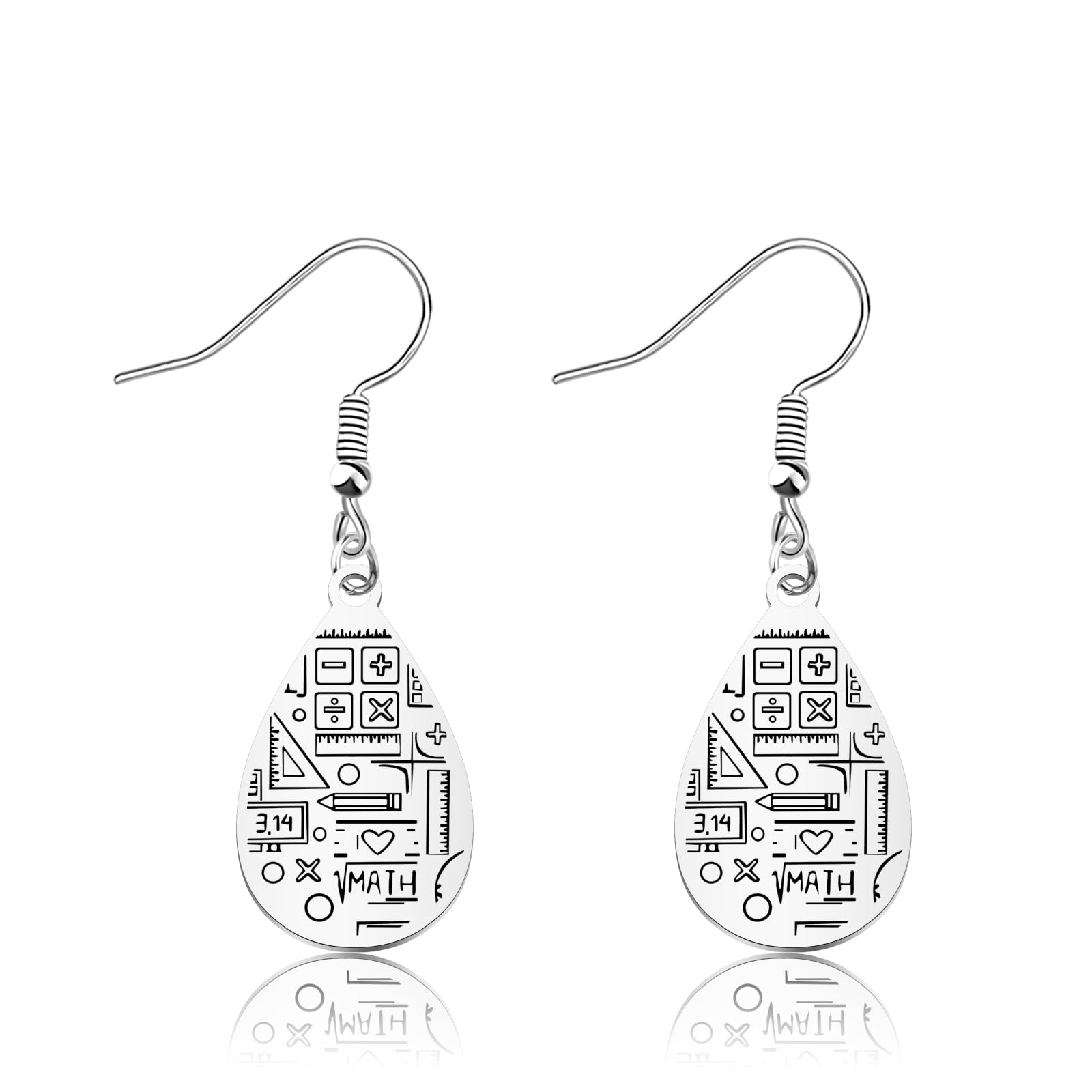 OKEYCH Math Lover Gift Math Teardrop Earrings Math Teacher Jewelry Ma-th Geek G-ift Mathematical Present