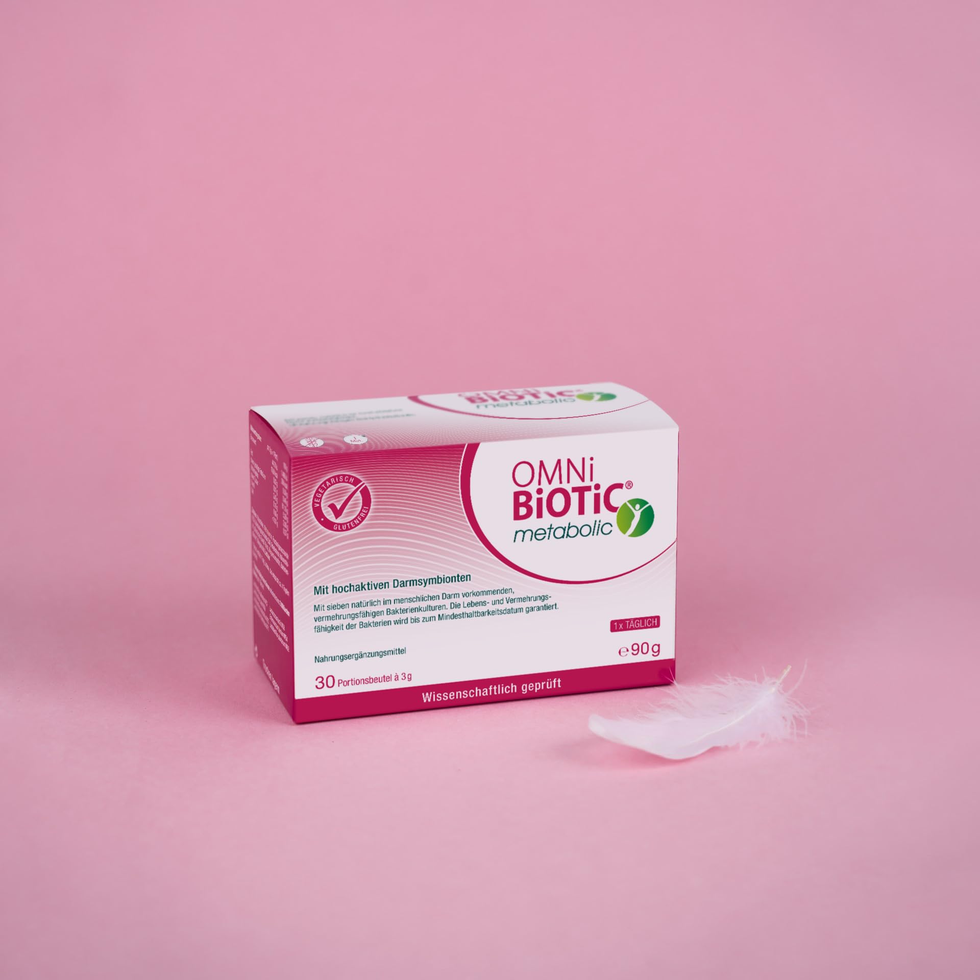 OMNi BiOTiC metabolic, 30 Portionen (90 g), 7 Bakterienstämme, 3 Mrd. Keime pro Tagesdosis, Pulver, Vegetarisch, Glutenfrei, Zur täglichen Anwendung