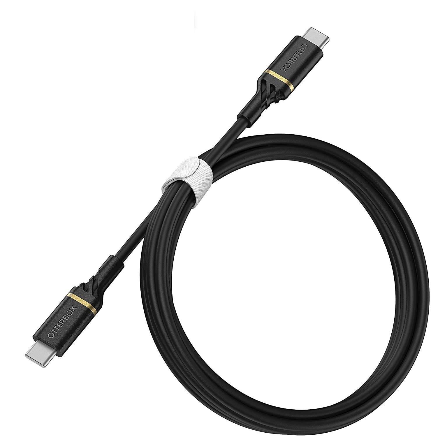 OtterBox cavo USB-C a USB-C, di ricarica Fast Charging ultra resistente per Smartphone e Tablet, ultra robusto, testato per pieghe e flessibilità, 2M, Nero