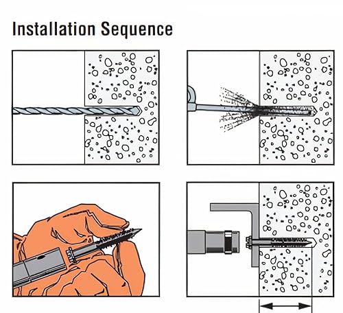 Miniatura 3 de (cantidad 1280) Tornillos de mampostería de 14 x 2 14 pulgadas, cabeza de arandela hexagonal autorroscante, kit de tornillos y anclajes de hormigón