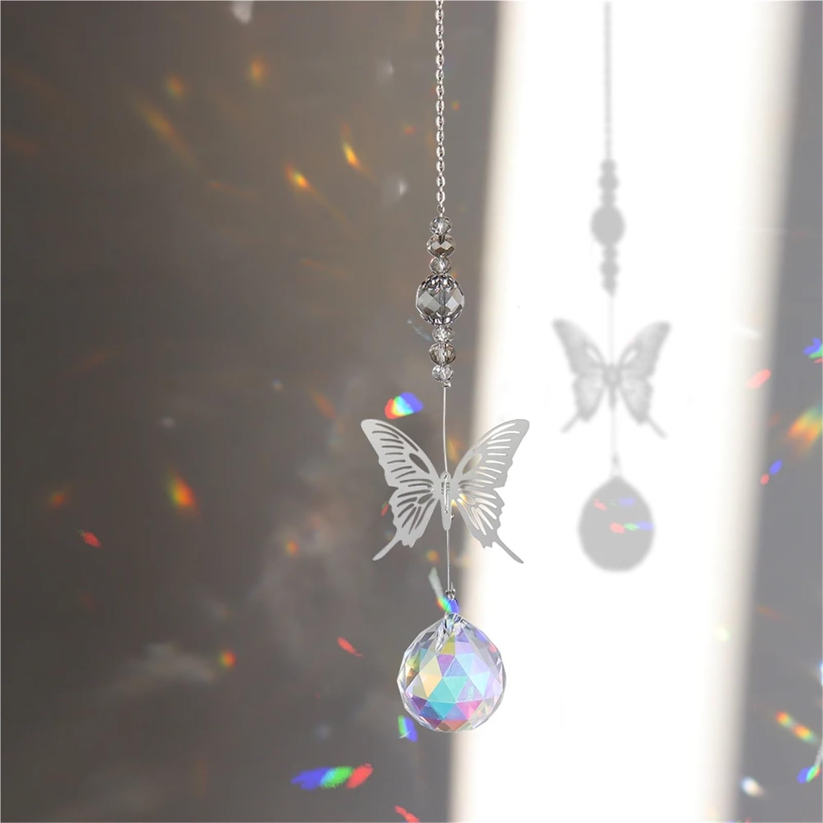 7 STÜCKE Kristall Windspiel Mond Sonnenfänger Diamant Prismen Anhänger for Wohnkultur Outdoor Garten Suncatcher Urlaub Partei Liefert Für Garten