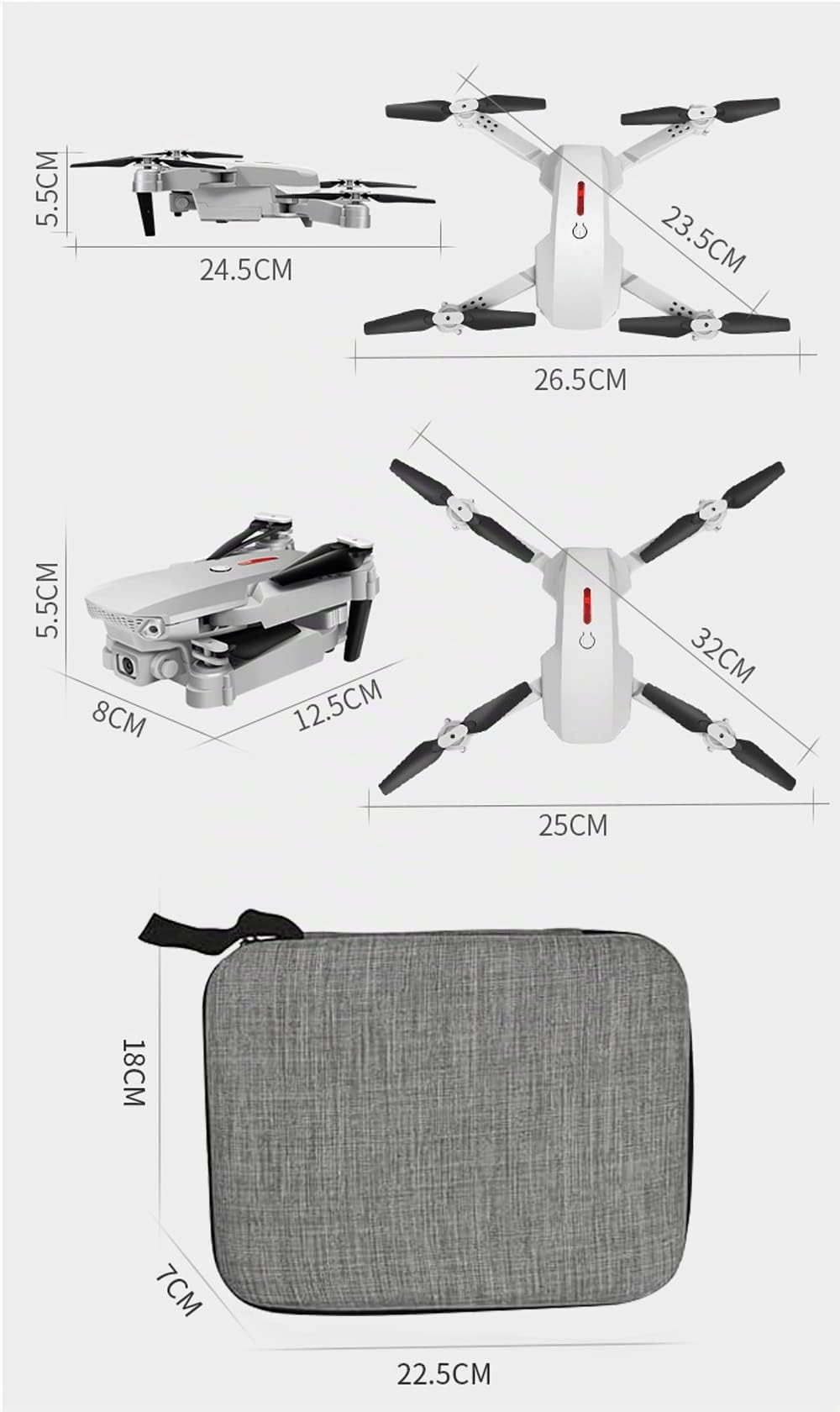 Drone avec Caméra 1080P,Drone Enfant avec Deux Caméras,Drones Radiocommandés FPV,Contrôle en Un Clic,Mode sans Tête,Maintien en Hauteur,18-22 Minutes de Vol,Cadeau pour Enfants et Adultes