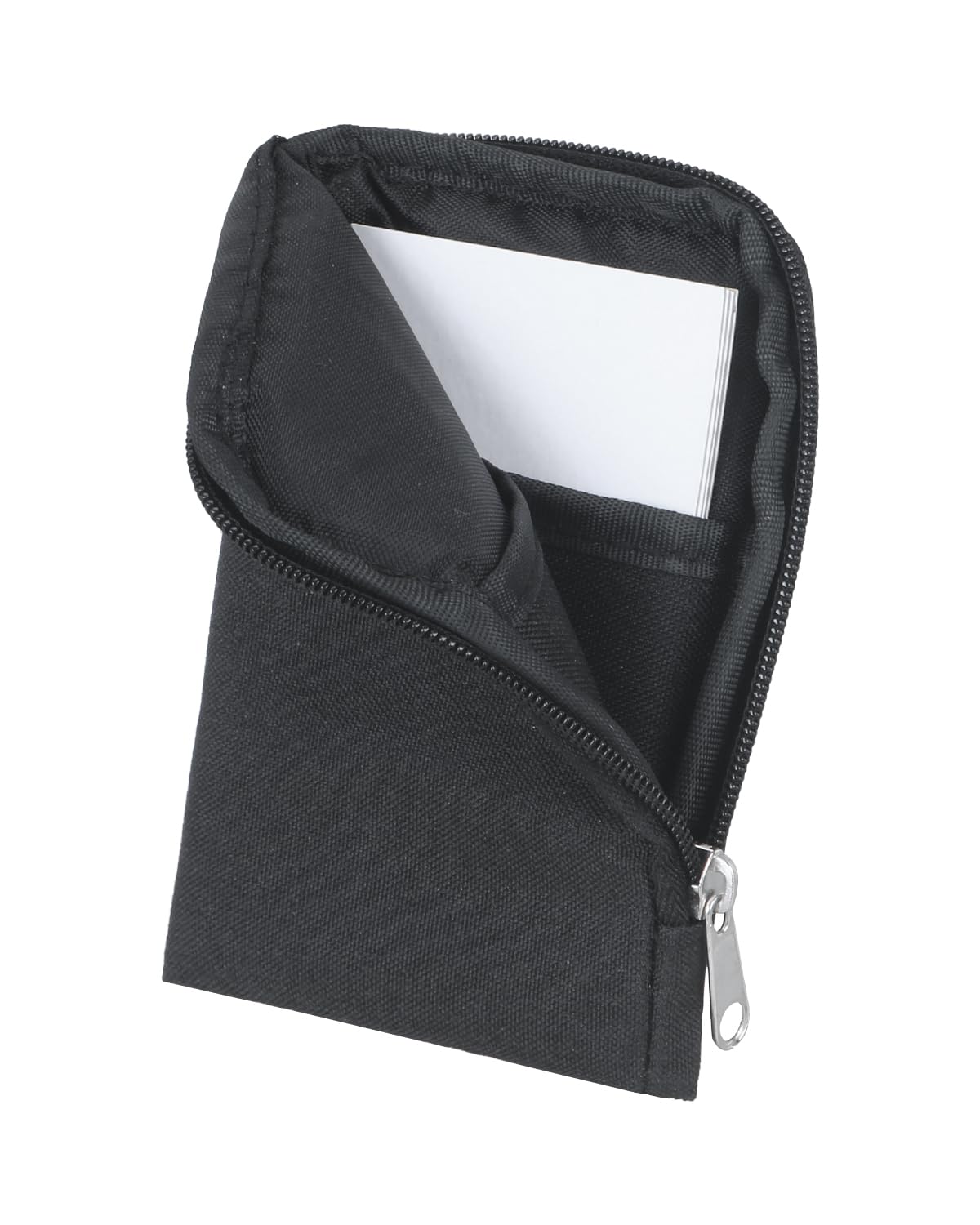 Meiiy Business Card Holder, Business Card Case Zipper Pocket Card Holders Business Card Wallet Business Card Carrier for Men or Women (Black), BCH01