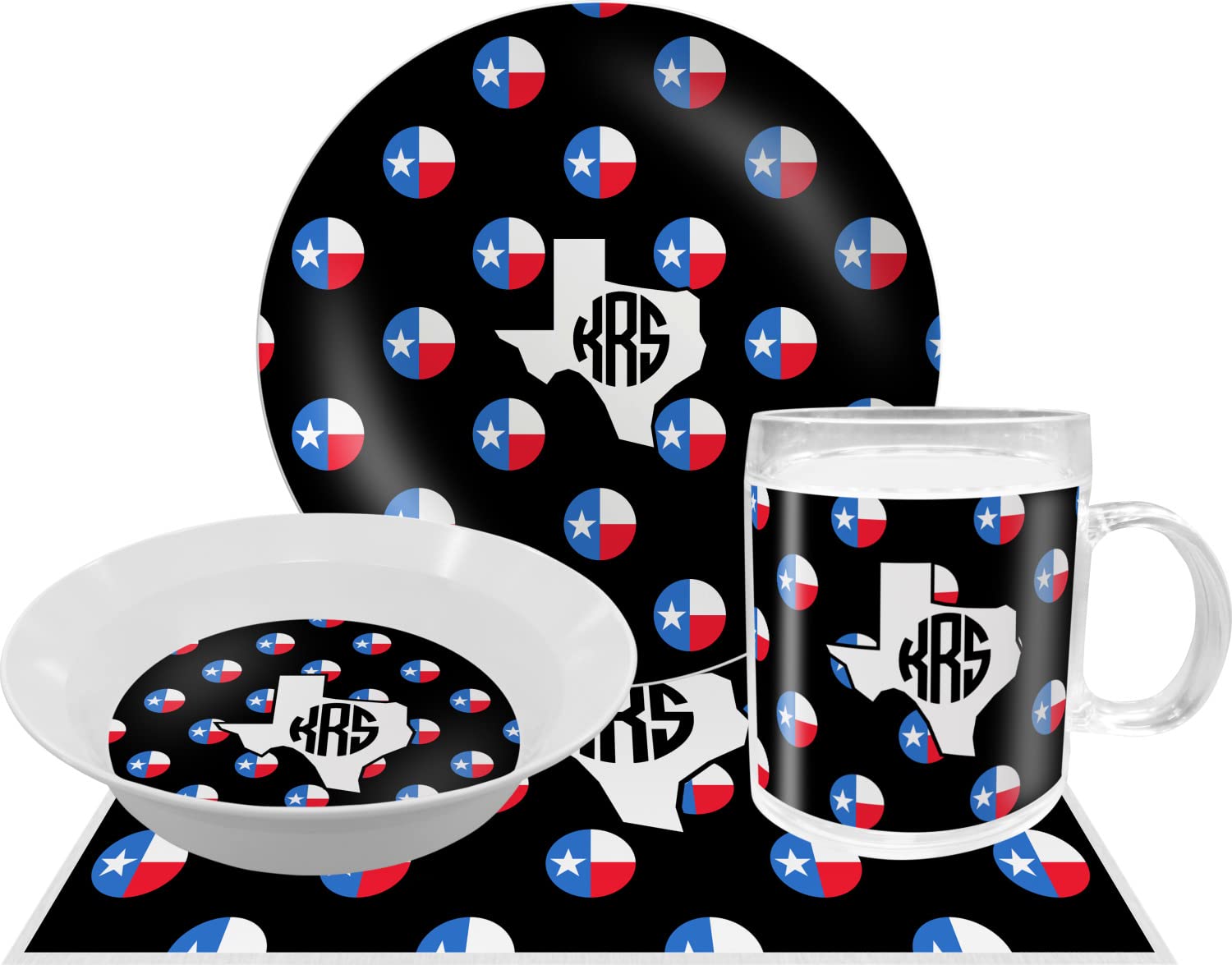 Personalized Texas Polka Dots Melamine Bowl - 12 oz