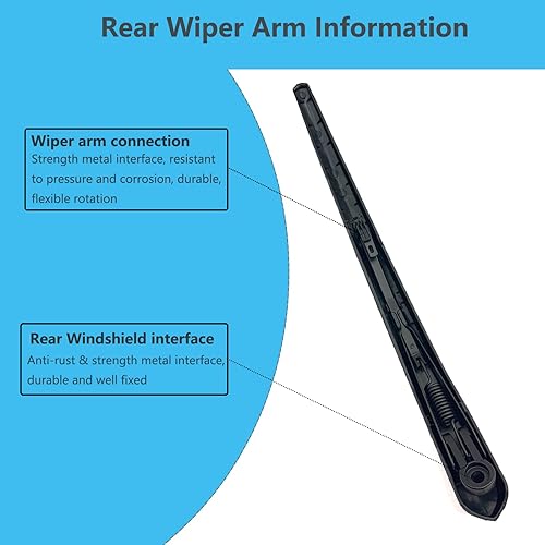 Miniatura 3 de Brazo y cuchilla de limpiaparabrisas trasero de repuesto para Cadillac SRX 2010-2016 y para Cadillac CTS 2010-2014, brazo y cuchilla del