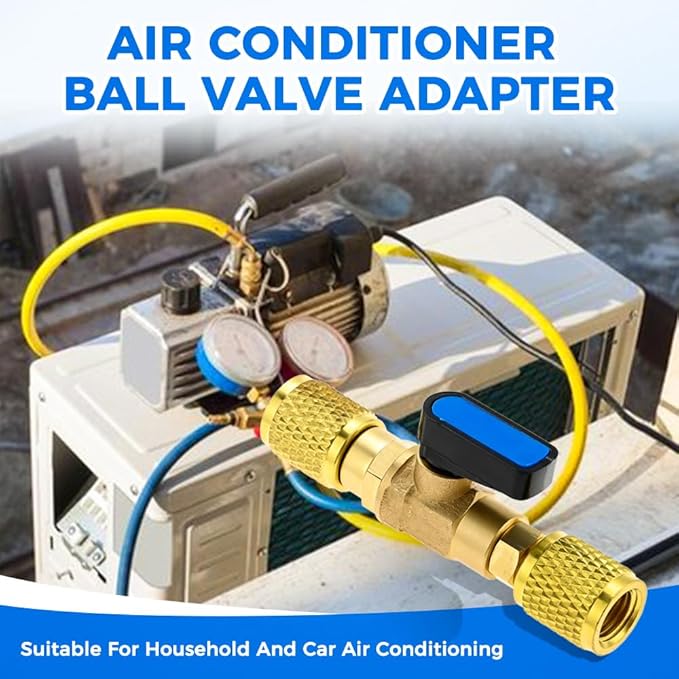 Mtsooning 2PCS Válvula de Bola para Aire Acondicionado, Adaptador 1/4 SAE miniatura 3