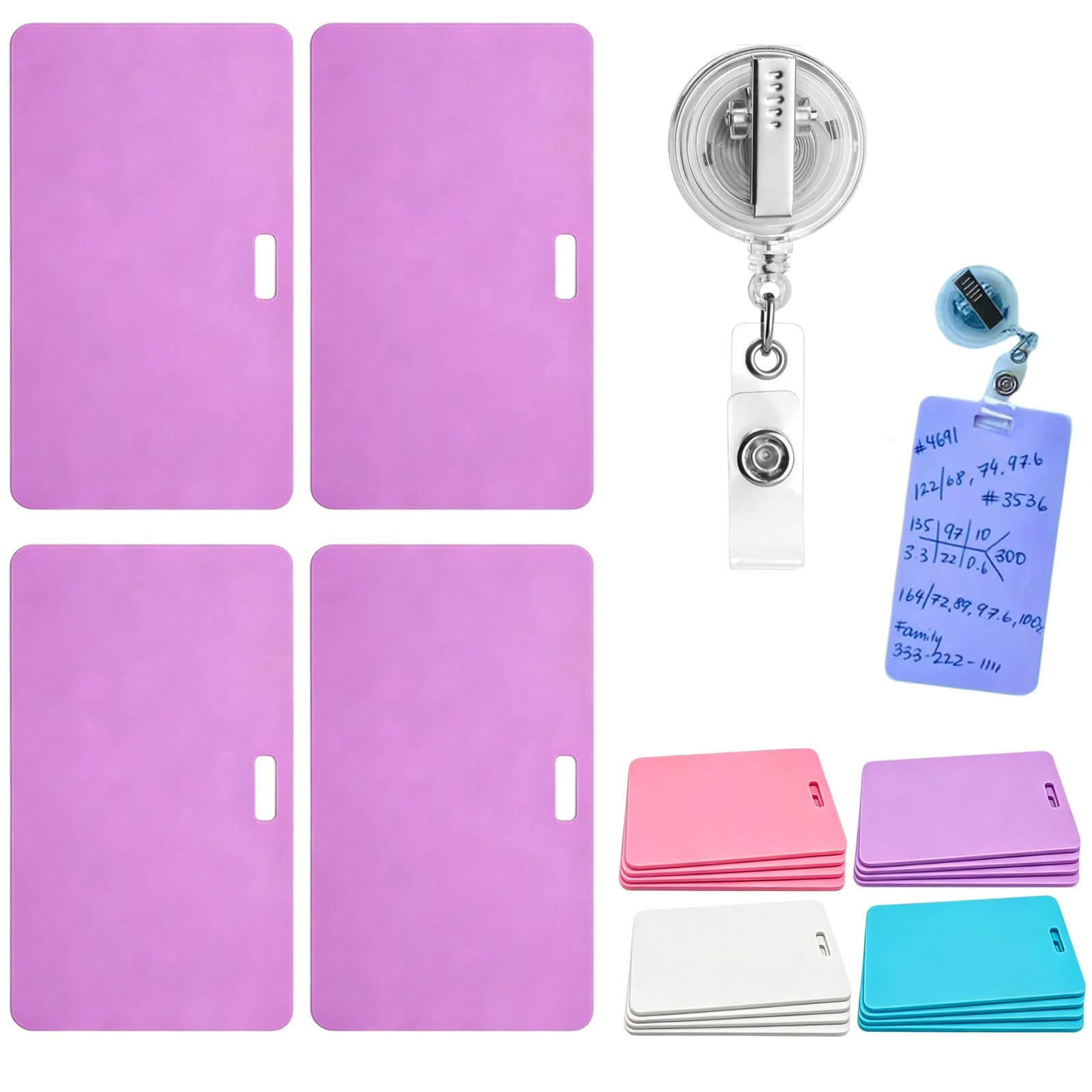Erasable Badge Sticky Notes, 2026 New Reusable Silicone Vertical Horizontal Badge Buddy, Portable Erasable Badges Notes, Dual-Side Writable, Fade-Proof & No Blur for Nurse Doctor Healthcare (4B-1)