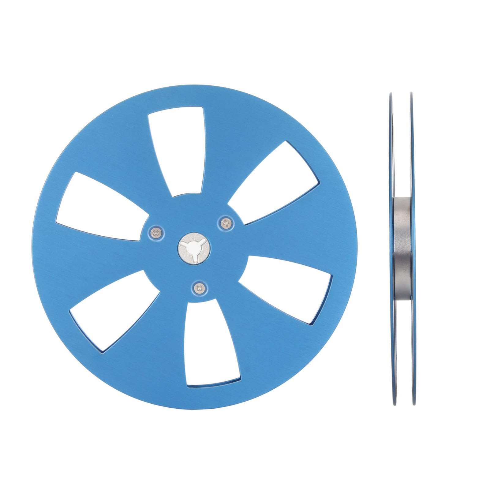 7-Zoll-Leeraufwickelspule, für 1/4-Zoll-Band, 6-Loch-Ersatzband-Leerspule, Aluminium-Tonbandspulen-Öffnungsmaschinenteil (Blau)