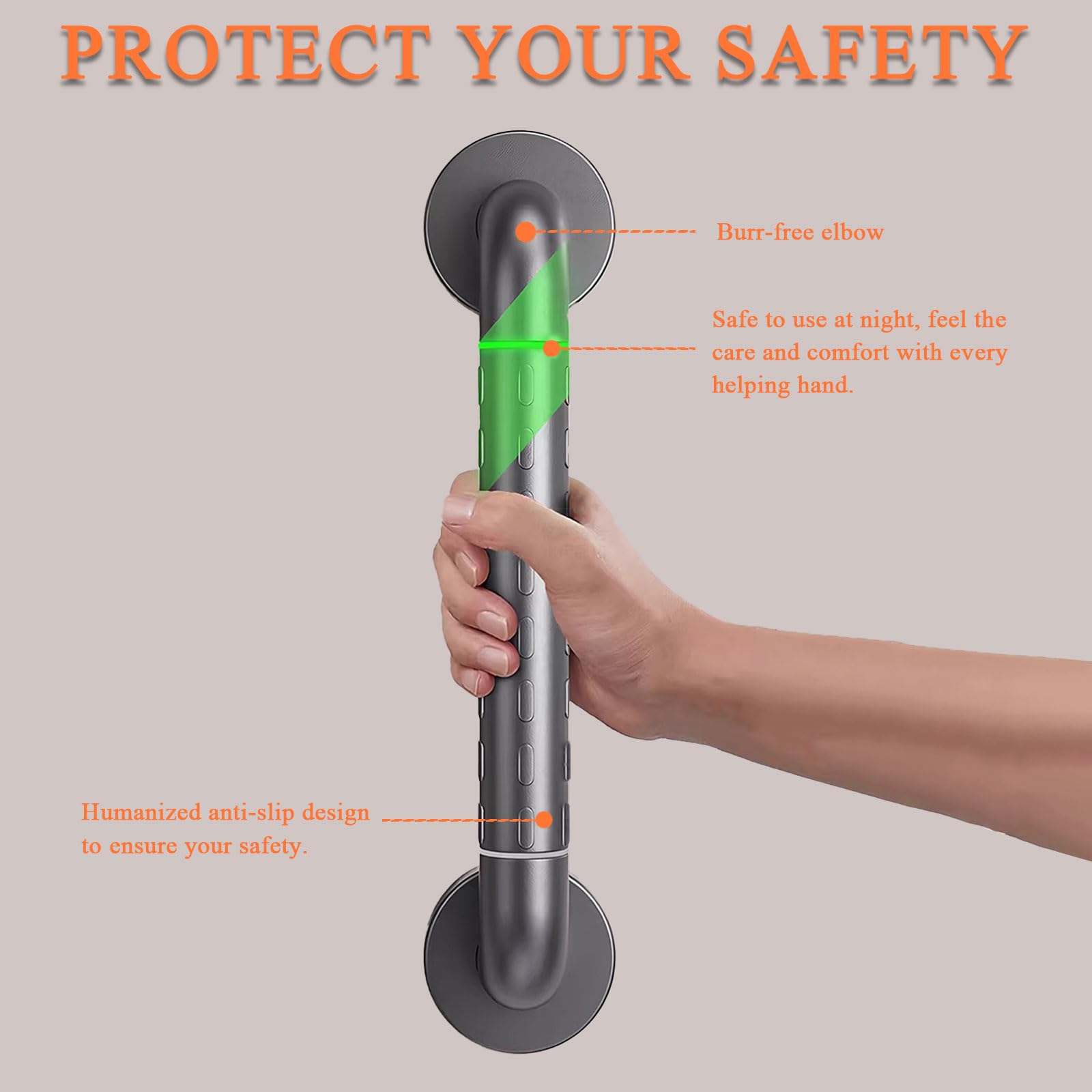 Barras de agarre de baño para pared, pasamanos de seguridad de acero inoxidable para bañeras y duchas, apto para asistencia de personas con discapacidad y ancianos, mango de apoyo antideslizante