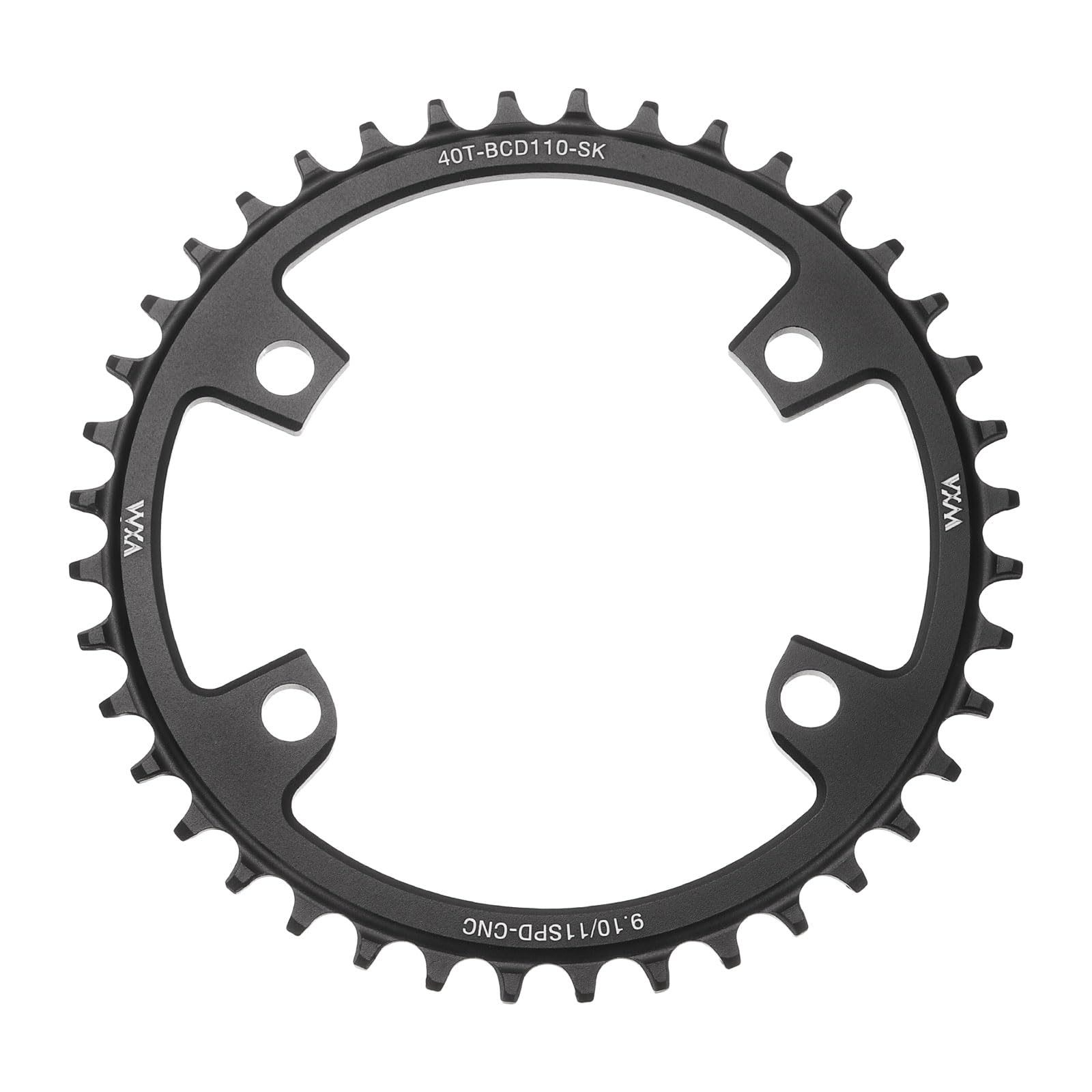 sourcing map 110BCD Bike Chainring 40T 9/10/11 Speed 168mm Diameter Round Aluminum Narrow Wide Tooth Bike Chainwheel for MTB Road Bike, Black