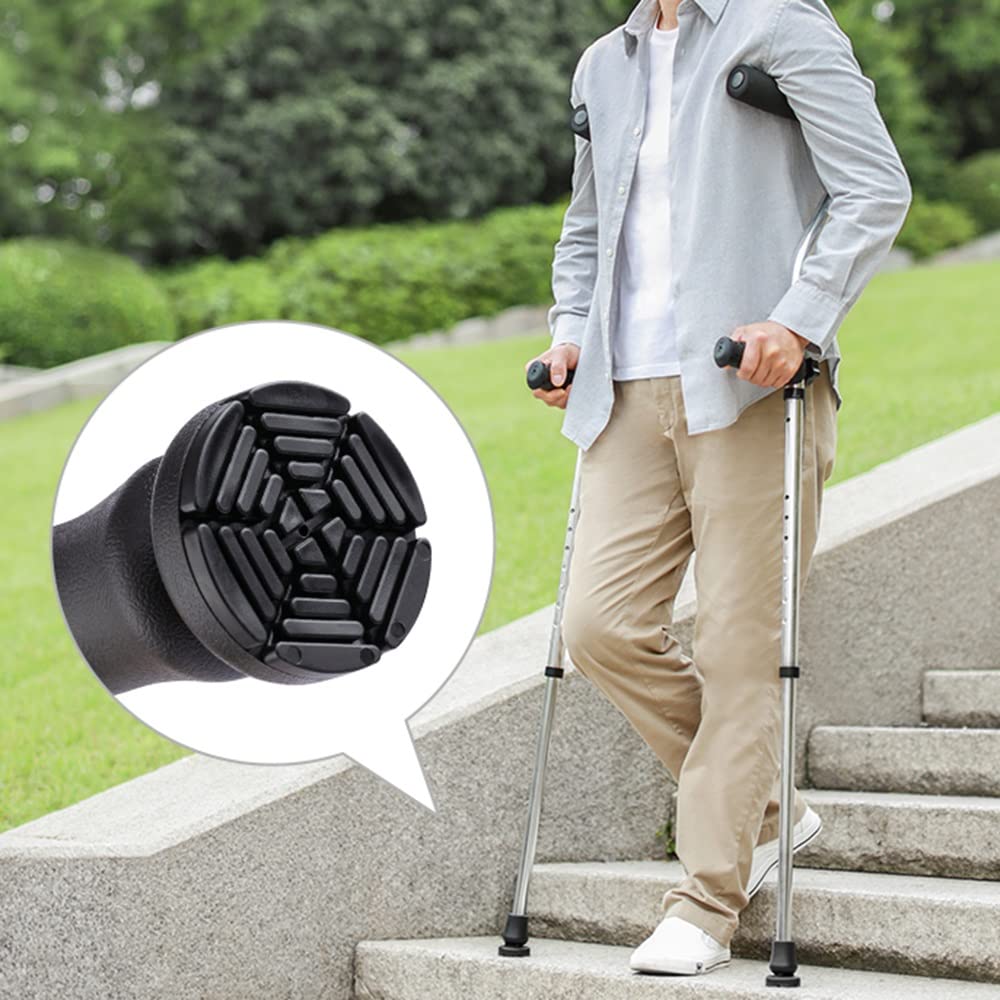 ZJIEX Stampella Ortopedica Regolabile in Altezza Stampelle Avambraccio Stampelle Antiscivolo per Adulti Artrite Anziani E Handicap (Size : A Pair)