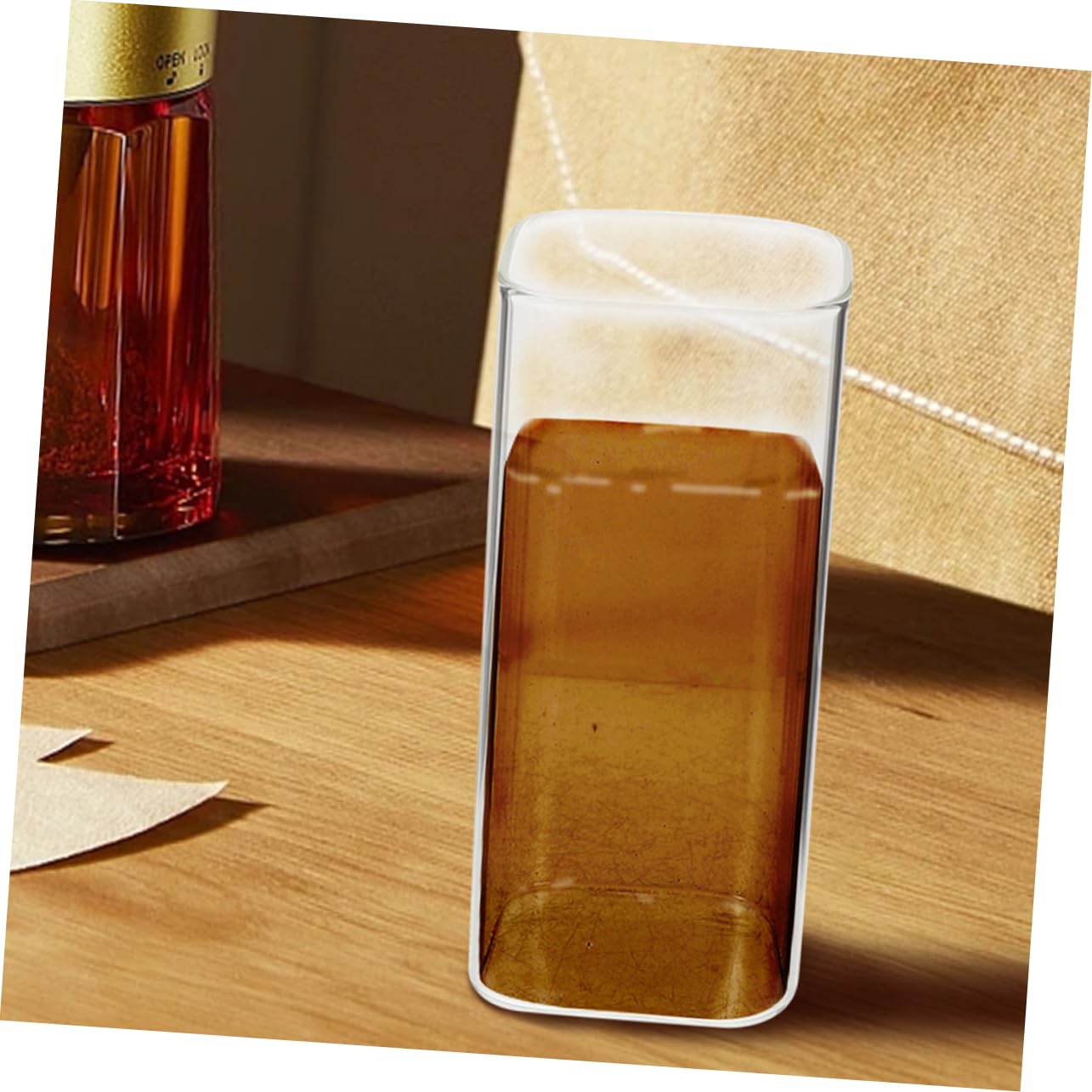 OSOLADY 4Pcs Stackable Drinking Glasses High Borosilicate Glass Cups for Water Iced Tea Juice Versatile Glassware for Home Restaurant Use