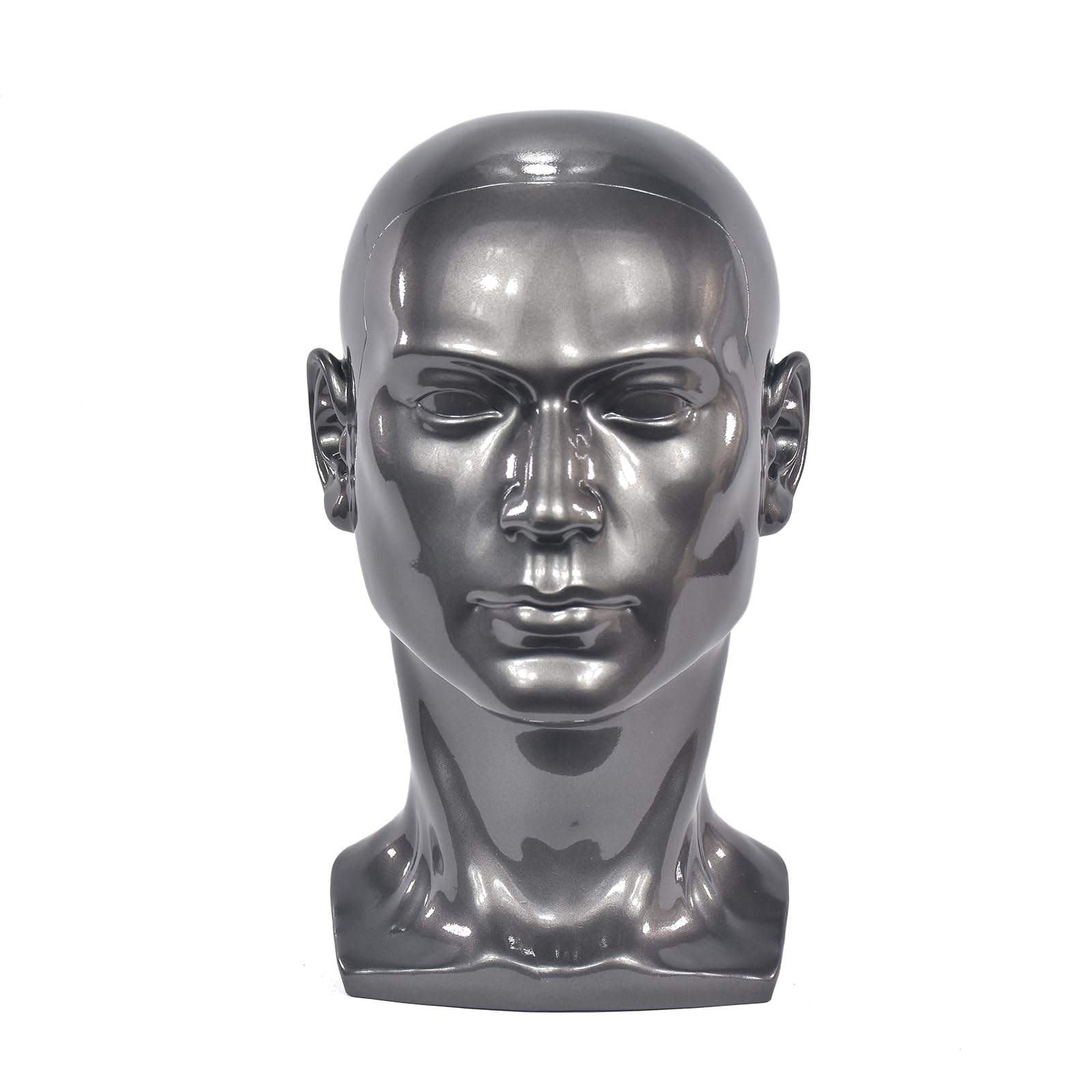 Tcwuzick Male Mannequin Head Professional Manikin Head for Display Wigs Hats Headphone Mask Sunglasses Jewelry and Scravat Display Stand (L30HH)