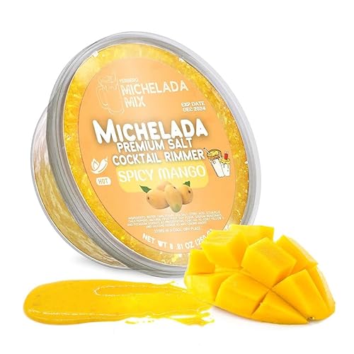 Yerbero - Dip de cóctel Michelada Premium de pulpa de caramelo 8 onzas (8.00 oz) Pasta de chamoy, caramelo y chile con fruta real giro audaz y