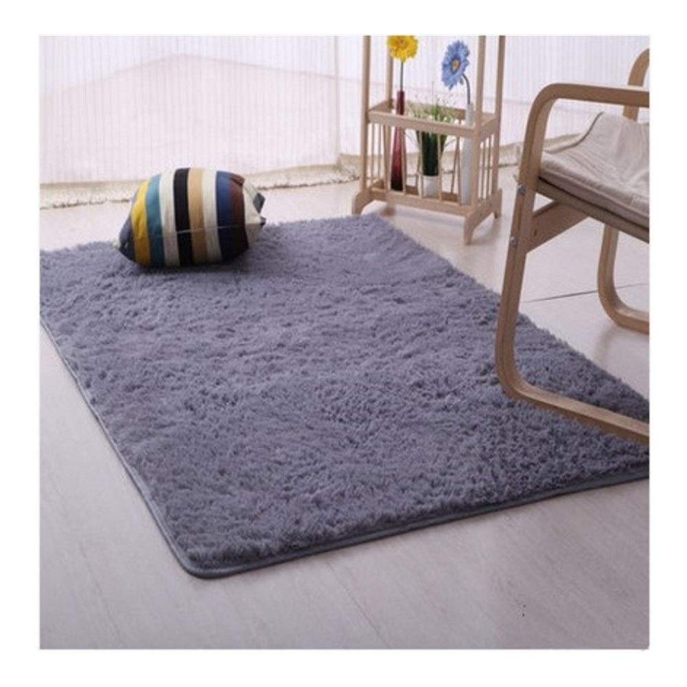 Gu3Je Shaggy Carpet,High Pile Rug for Living Room,Cozy And Soft Area Rug Ideal (Color : Silver grey, Size : 40cm*60cm)