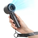 JISULIFE Handheld Fan Pro Series - Extreme Cooling Output: 1-100 Speed Scroll Wheel, Metal Body, Digital Display, 1.5H Fast Charge, 5000mAh-Portable Fan for Travel Outdoor, Gifts for Women Men(Grey)