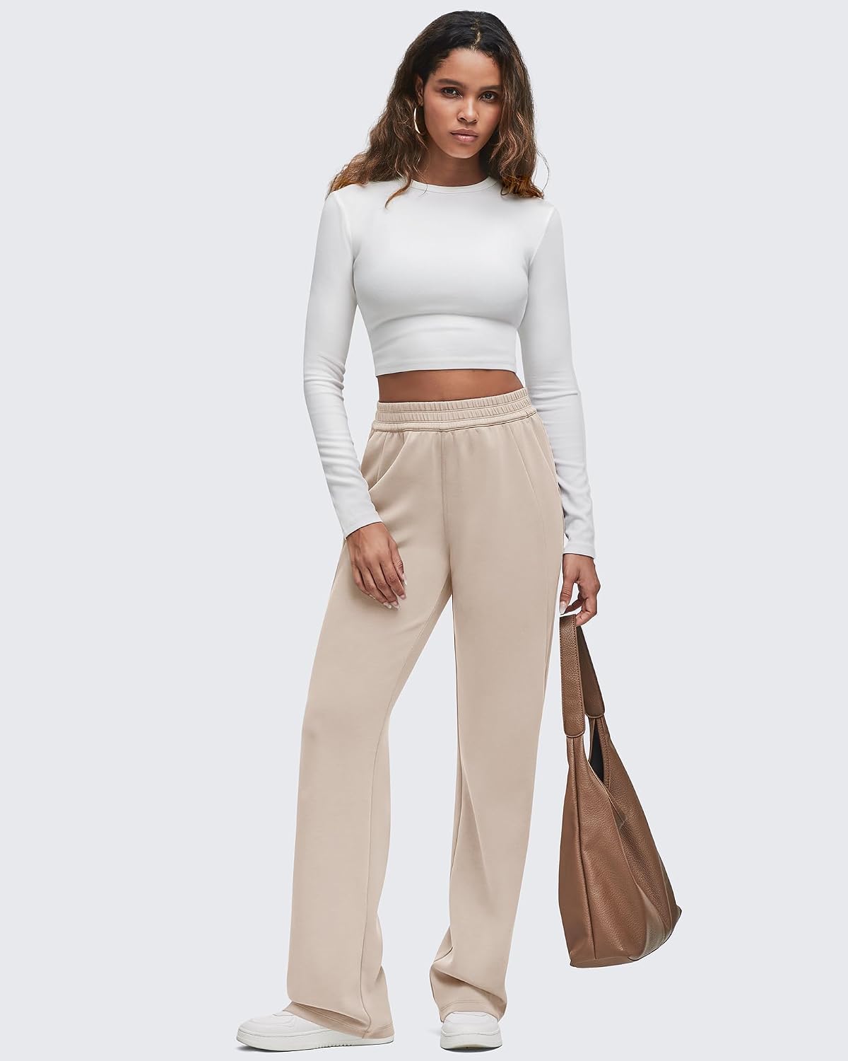 G4Free Smoofit Modal Soft Wide Leg Sweatpants for Women High Waisted Casual Lounge Travel Pants with Pockets