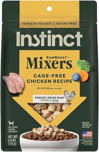 Instinct Raw Boost Mixers, Aderezo de Comida Liofilizada para Perros, Sin Granos - Pollo de Corral, Bolsa de 6 oz