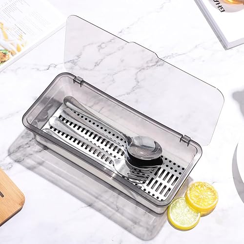 Miniatura 2 de Luxshiny Caja de 2 piezas de accesorios de camping cubiertos para cepillos de dientes, palillos, organizador de cubiertos, organizador de cocina,