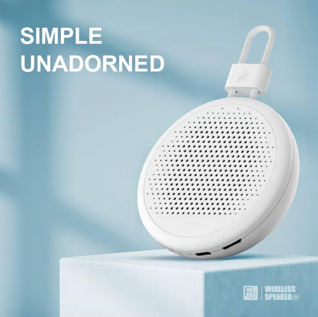 Mini haut-parleur Bluetooth portable, étanche, Bluetooth 5.3, petits haut-parleurs sans fil, prend en charge la carte SD avec longue durée de vie, radio FM intégrée (blanc)