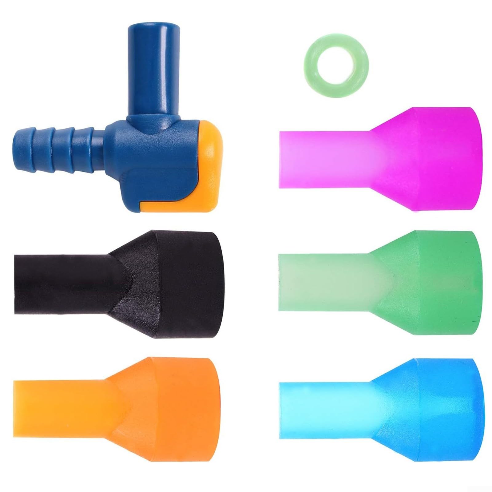 Hosrivae 7-Piece Hydration Bladder Bite Valve Replacement Kit with On/Off Switch, Silicone Mouthpieces & O-For Ring Gasket for, Platypus, Osprey and Fashion