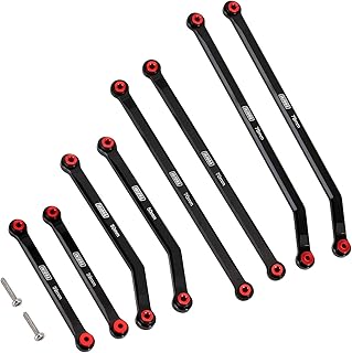 INJORA High Clearance Front 4 Links Set for SCX24 Gladiator Dodge Power Wagon 1/24 RC Crawler Car Axial, 8PCS (Black)