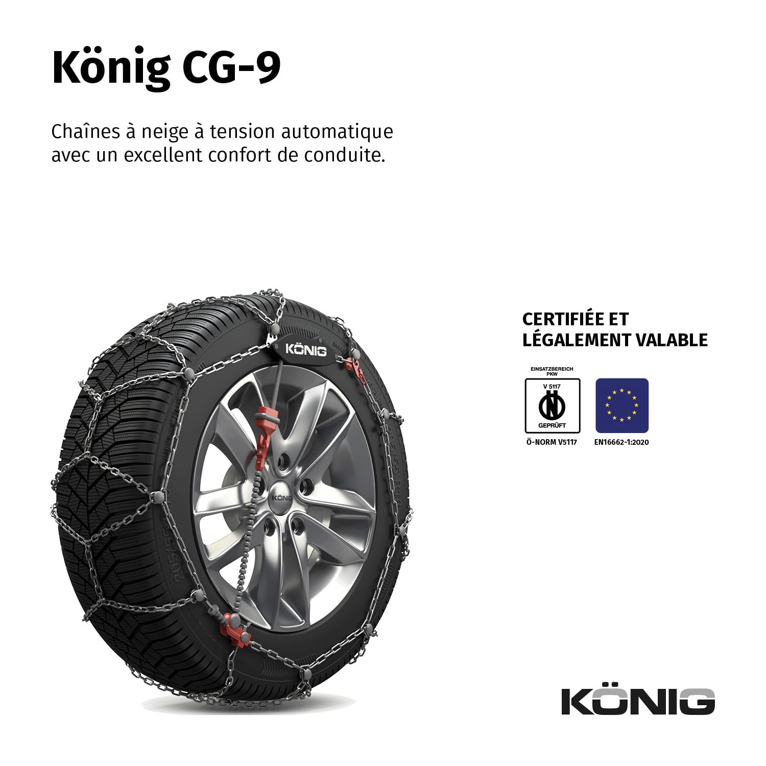 KÖNIG CG-9 105 - Chaînes à Neige, Set de 2 - 3
