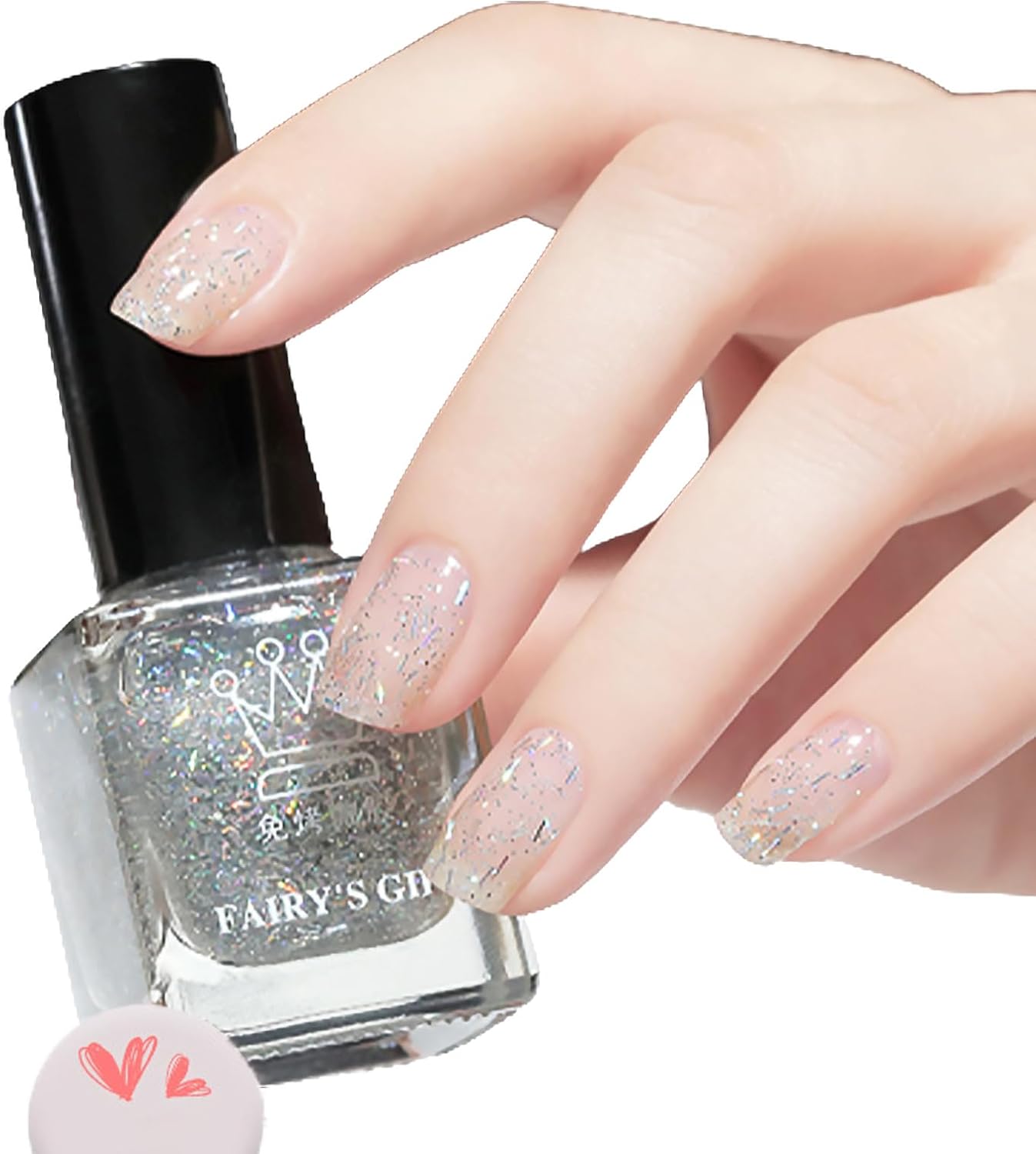 TBeautfave Silver Glitter Nail Polish, Quick Dry Nail Polish Long