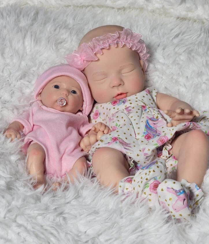 QARUQASE Muñeca de bebé de silicona completa realista de 13 pulgadas+9 pulgadas