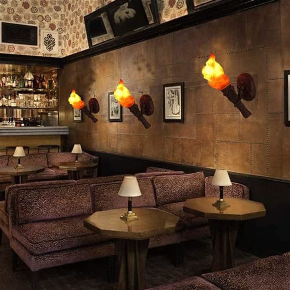 Lámpara de Pared LED de Resina con Forma de antorcha de simulación de Granja Industrial, luz Decorativa Retro Antigua Creativa para Interiores para Restaurante o cafetería.