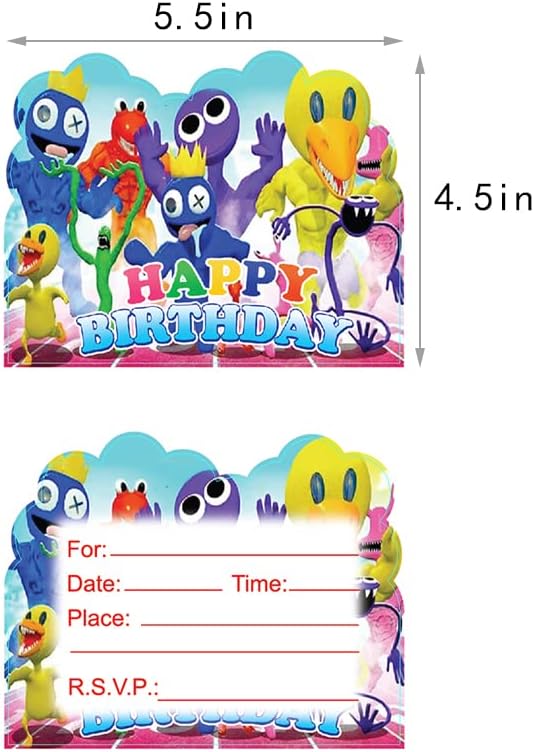 Miniatura 3 de GVILTY 20 invitaciones de cumpleaños para niños, invitaciones de fiesta de niños, suministros de decoración (2)