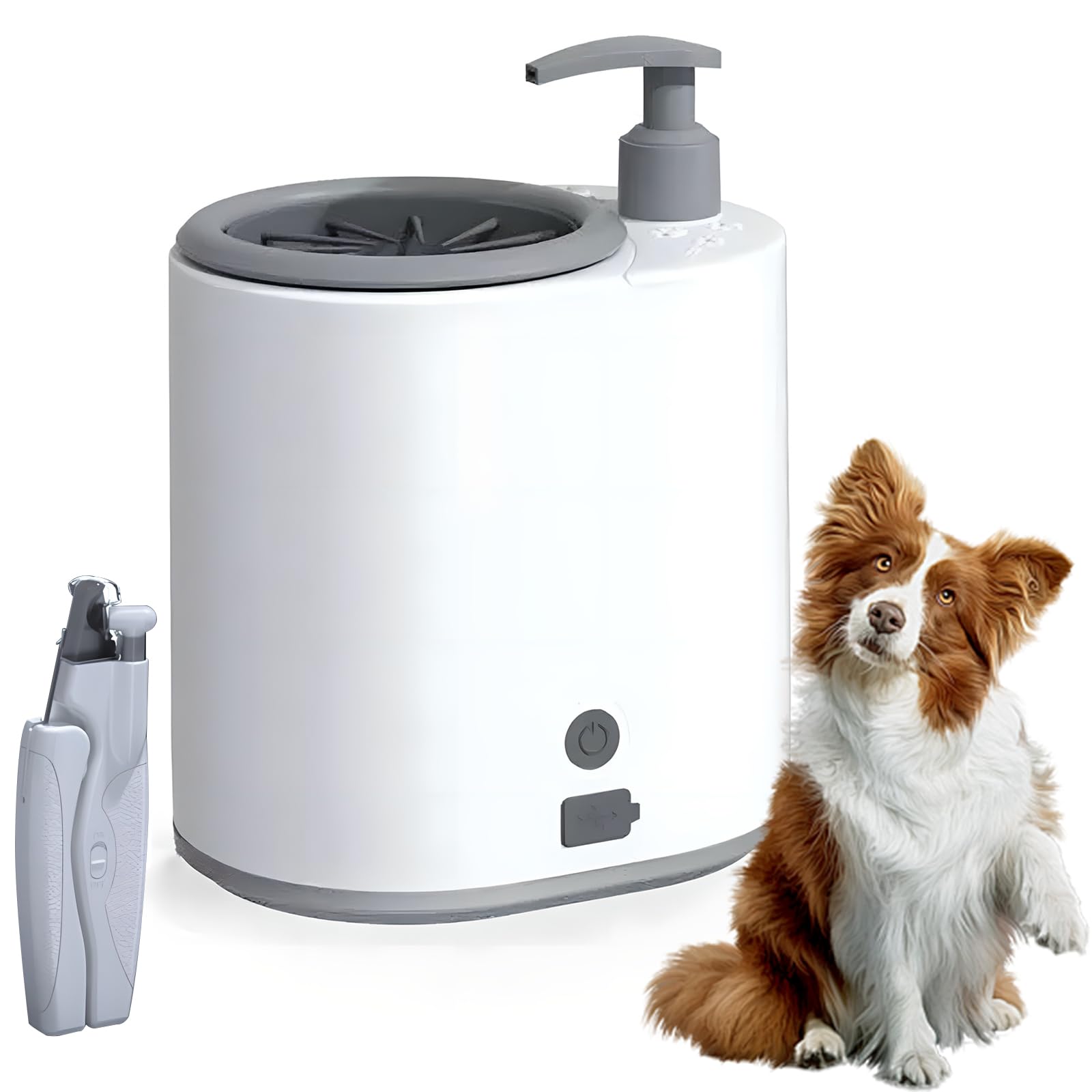 Limpiador portátil de patas de perro, lavadora eléctrica automática para perros y gatos, silicona suave, carga USB, ideal para patas fangosas