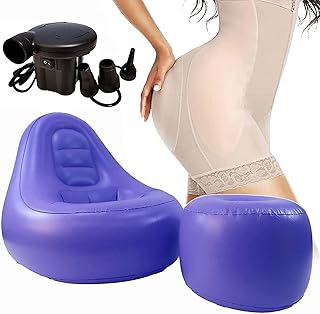 Inflatable BBL Sofa After Surgery for Butt, Brazilian Butt Lift Surgery Recovery Chair with Air Pump & Ottoman, After Surgery for Butt, Recovery Pillow BBL Post Surgery Chair