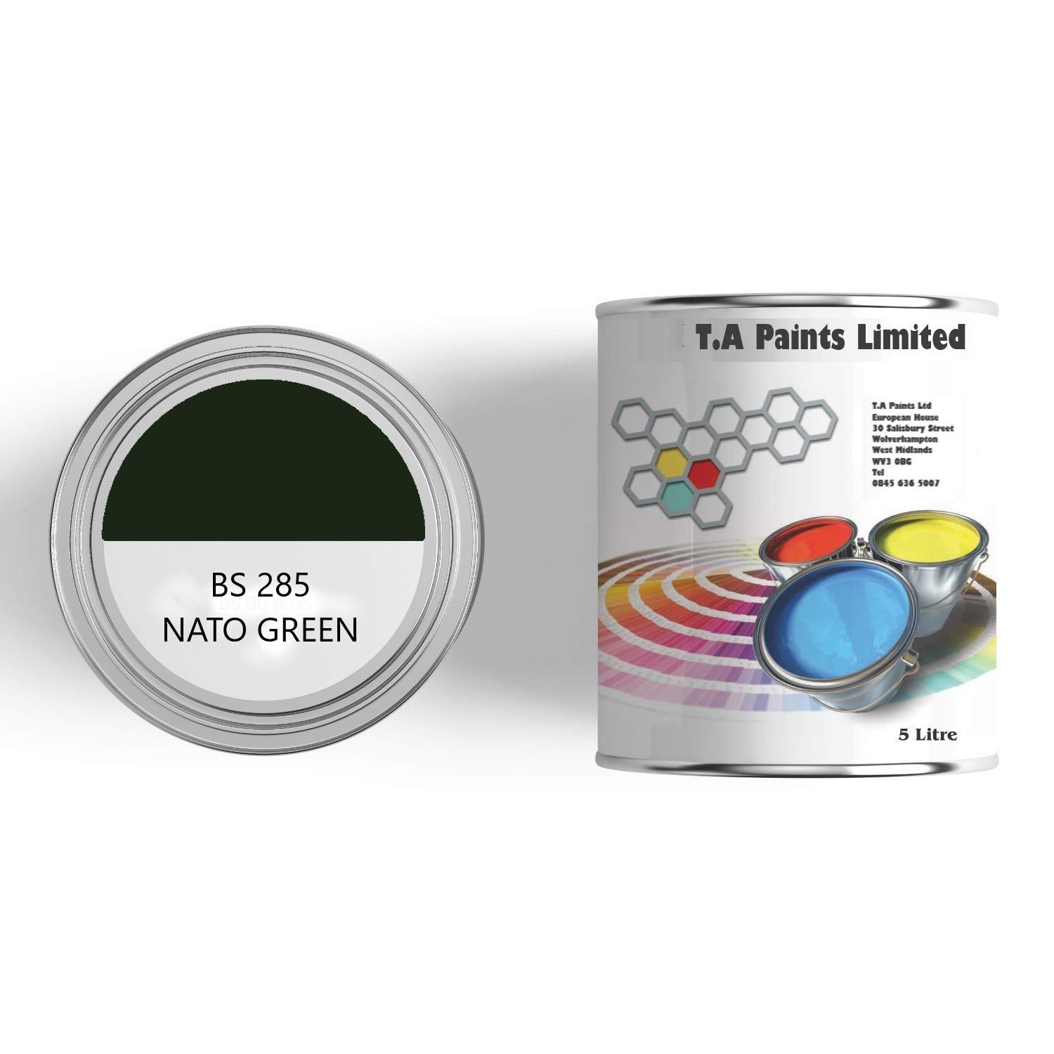 TA Paints Coach Enamel Military Vehicle Paint Matt NATO Green BS 285 5 Litre Tractor Trailer