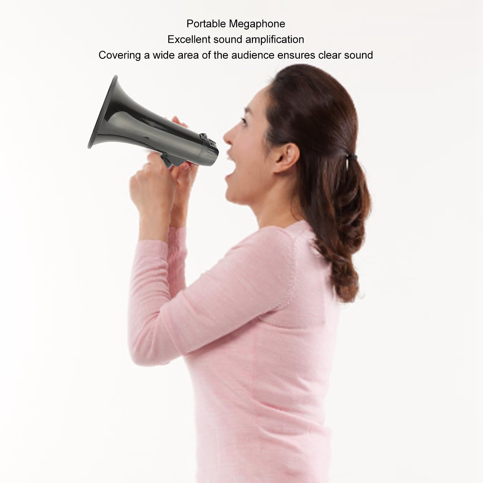 Megáfono Portátil Megáfono, Altavoz Megáfono con Control de Volumen Ajustable, Altavoz de Mano con Bocina con Micrófono para Reuniones, Capacitación, Hablar en Público, etc.