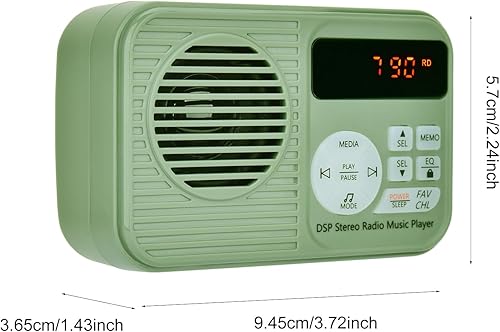 Miniatura 8 de Docooler Radio FM portátil, radio digital con pantalla LCD, conector para auriculares de 0.138 in, luz LED, altavoz Bluetooth retro con estéreo,